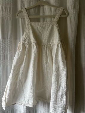 H&M Ivory Textured Sundress with tie